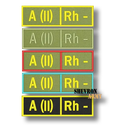 Нашивка нагрудная, группа крови (вторая отрицательная)
